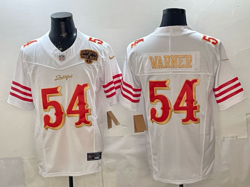 Men 2026 San Francisco 49ers #54 Warner White 5th generations Nike Limited NFL Jersey style 002